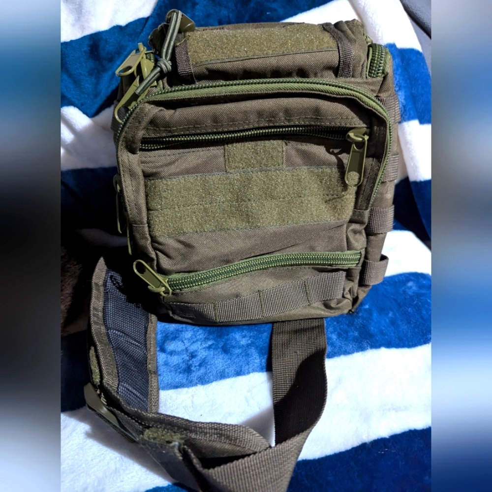 Olive Green Tactical Front Or Back Bag